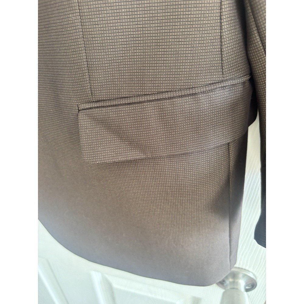 Caravelli Men's 46 Slim Houndstooth Blazer Sports Coat Suit Jacket Brown Poly Bl - Picture 4 of 13